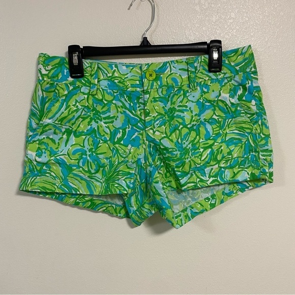 Lilly Pulitzer Shorts Women’s Size 8 Green print Walsh Hale Bob - Picture 1 of 14